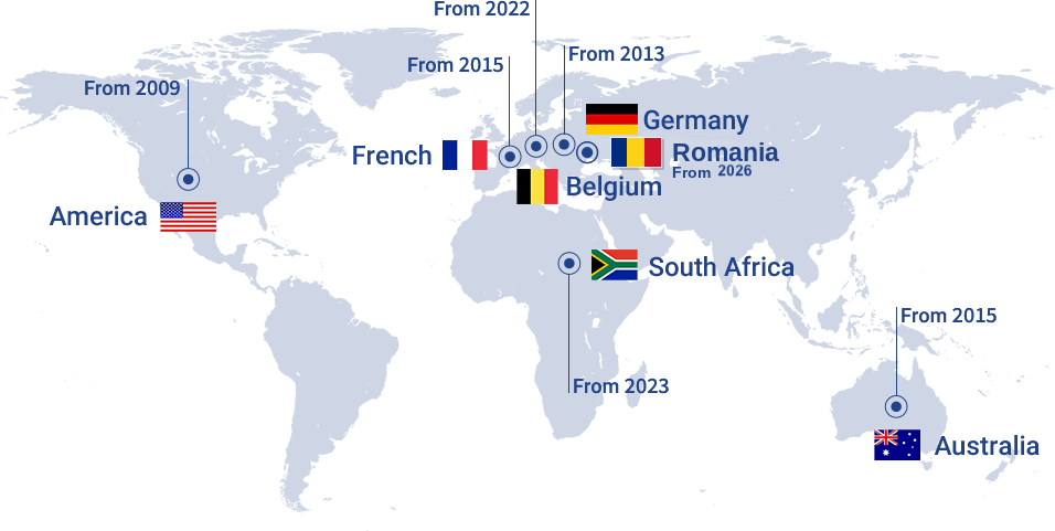 Times Dental Lab — global presence map